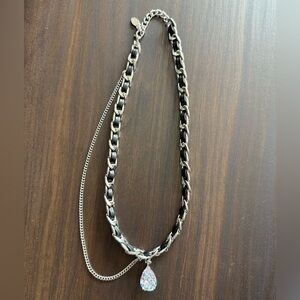Silver and Black Chain Necklace